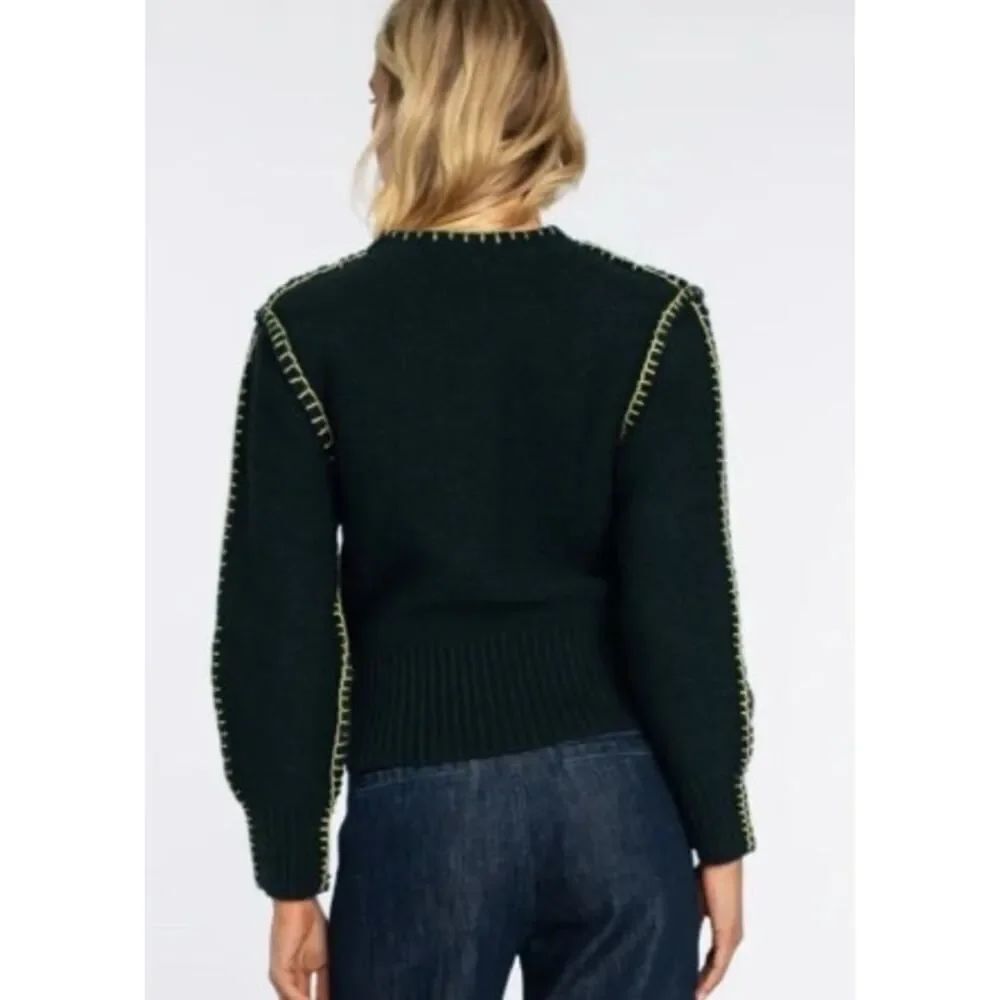 NWT Elizabeth James the Label Green Cheyenne Sweater Sz. XS - Picture 2 of 6